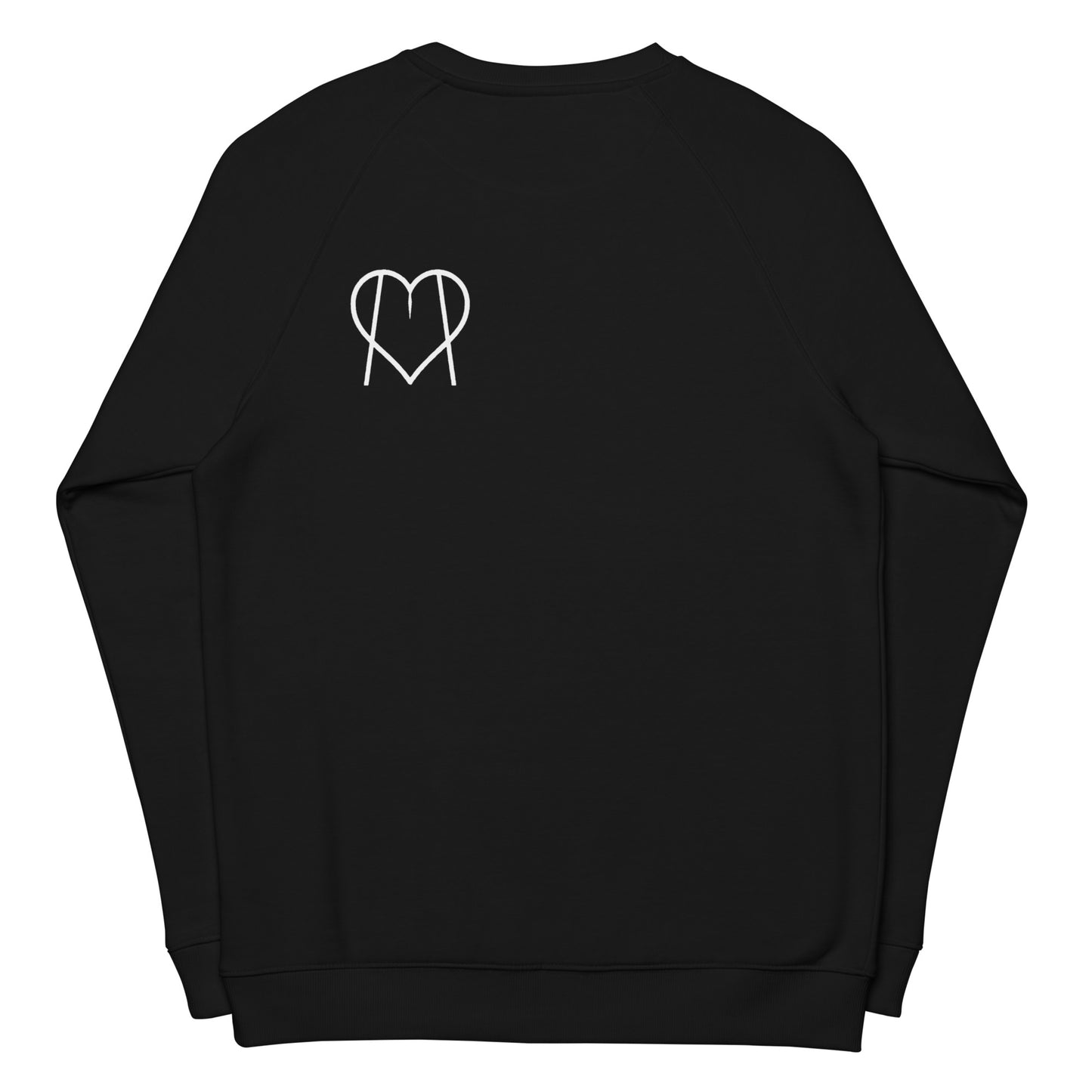 More Love Unisex organic raglan sweatshirt