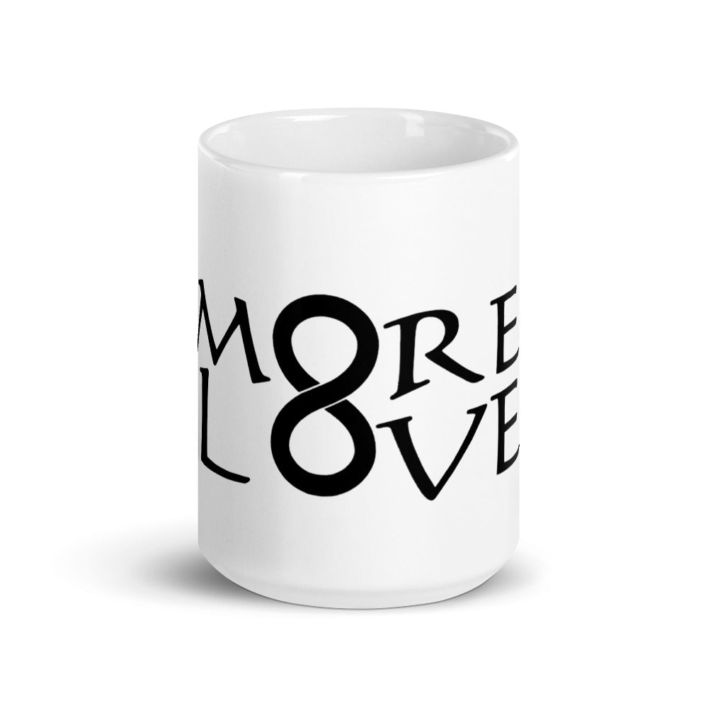 White glossy More Love mug